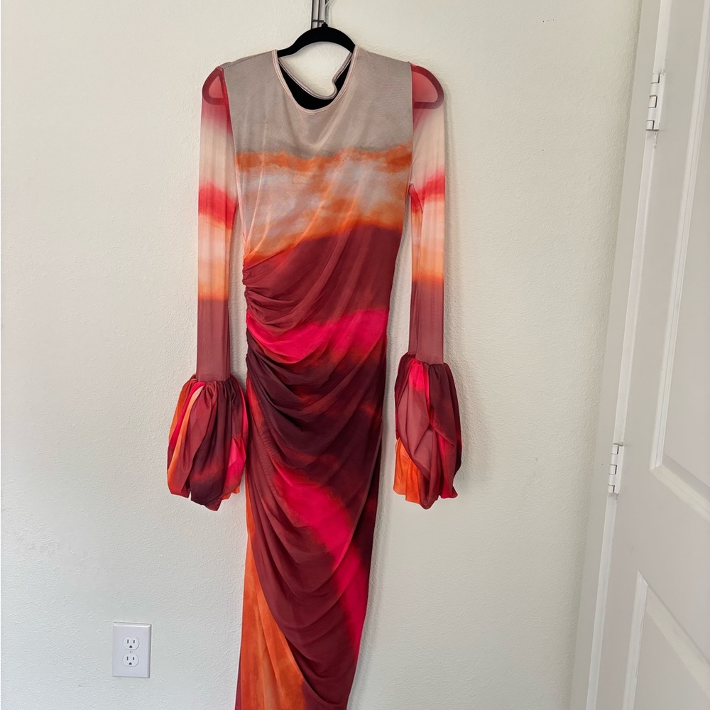 Elegant Multicolor Long Sleeve Dress